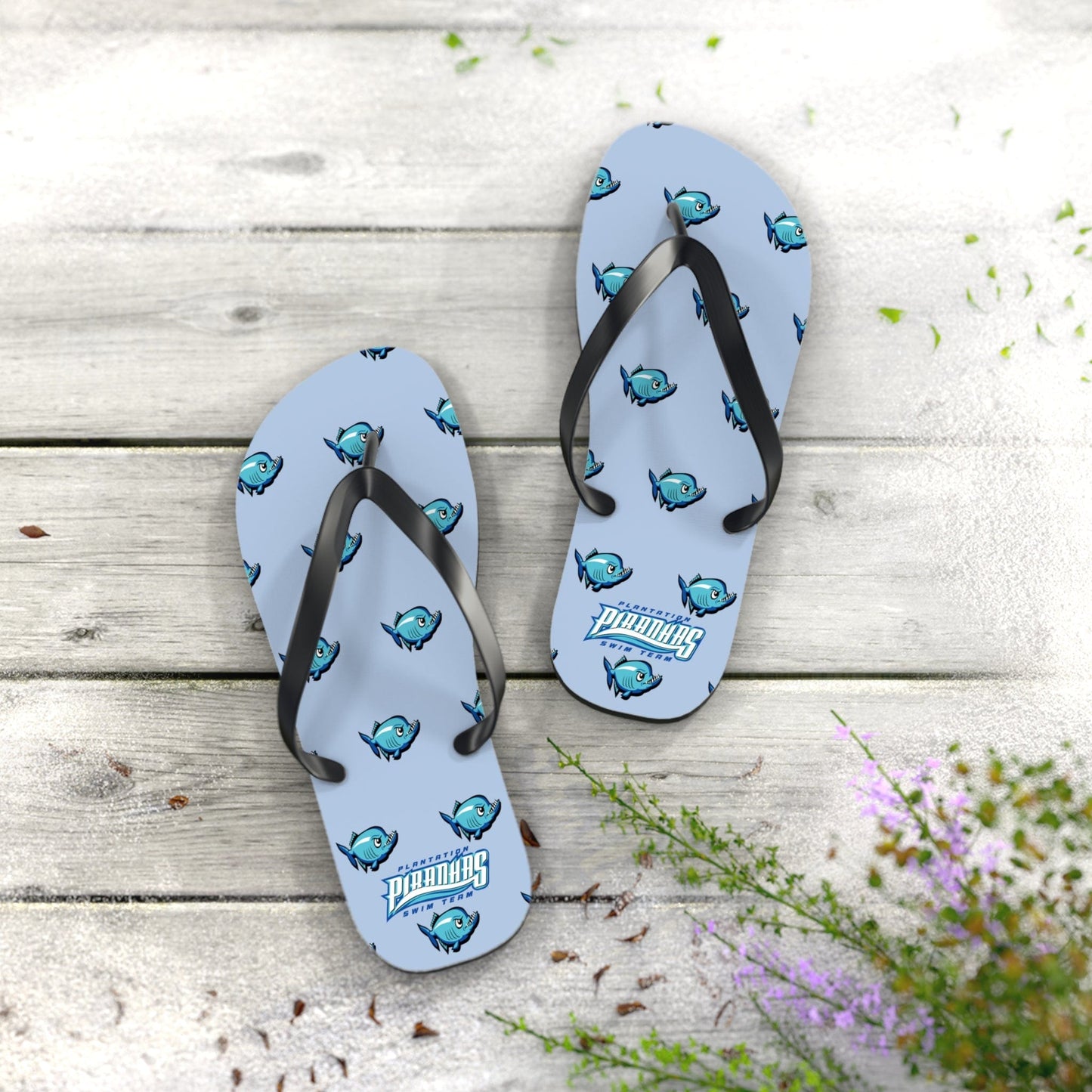 Piranhas Swim Team Flip Flops - Hooray