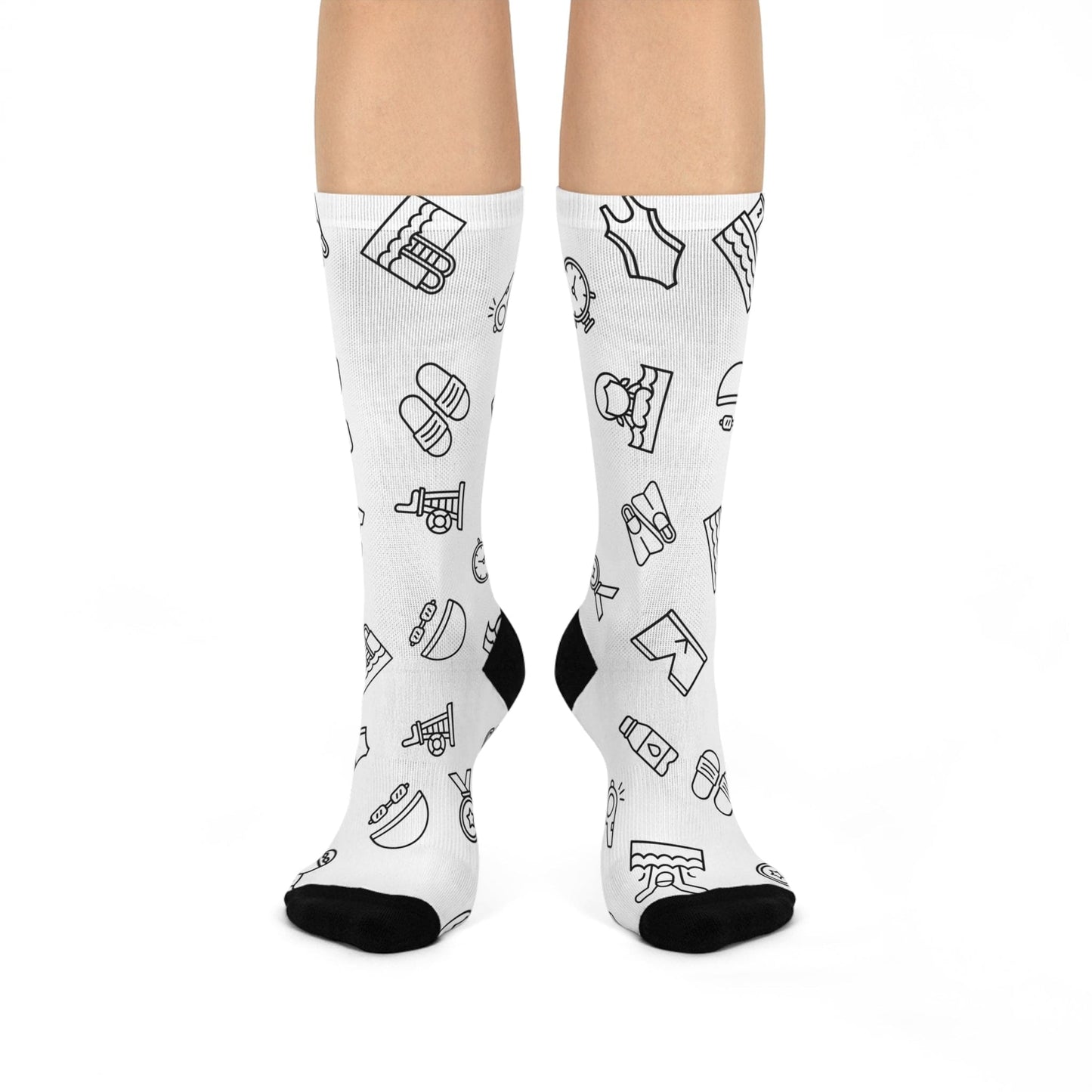 Cushioned Crew Swimming Fan Socks - Hooray