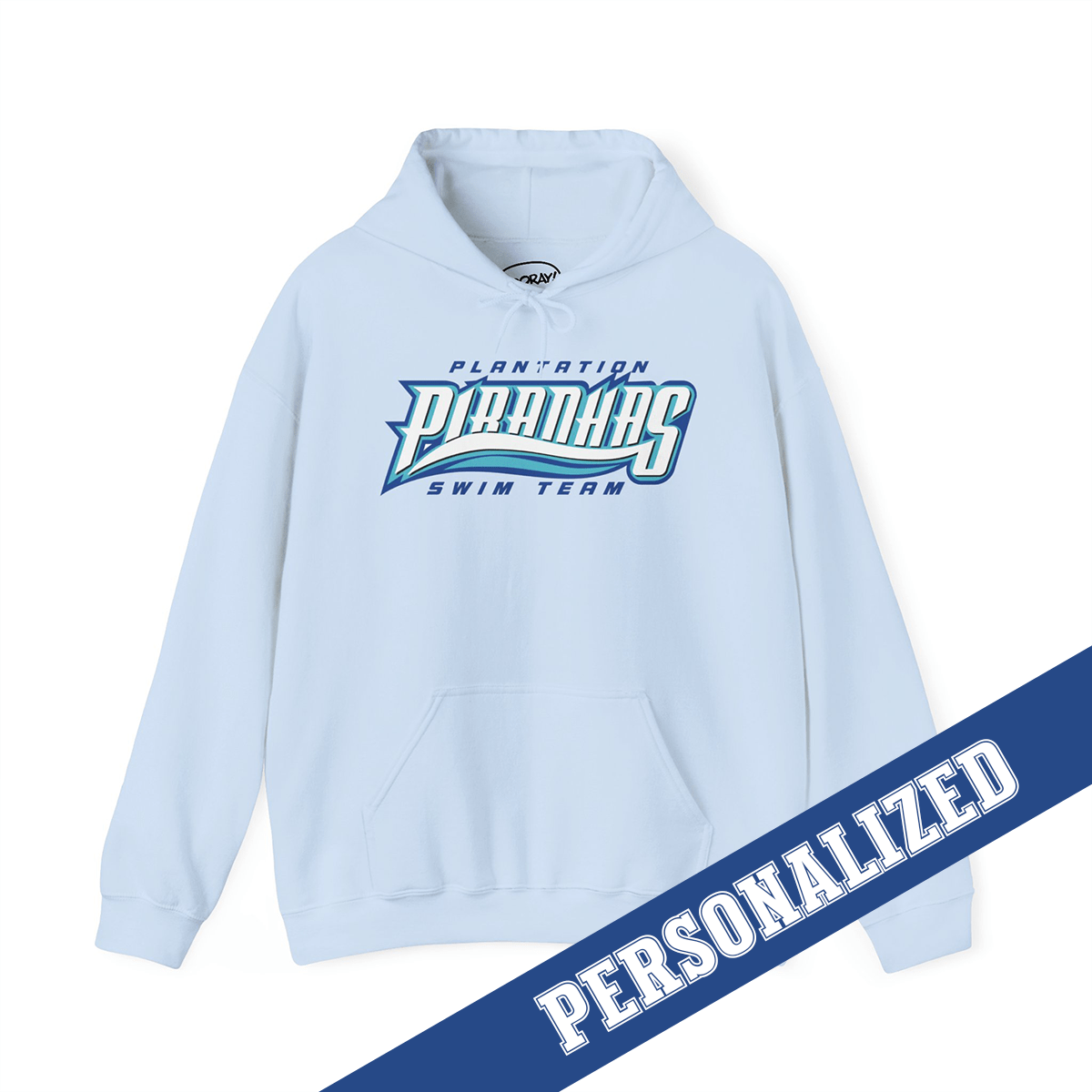 PERSONALIZED - Piranhas Swim Team Hoodie - Hooray