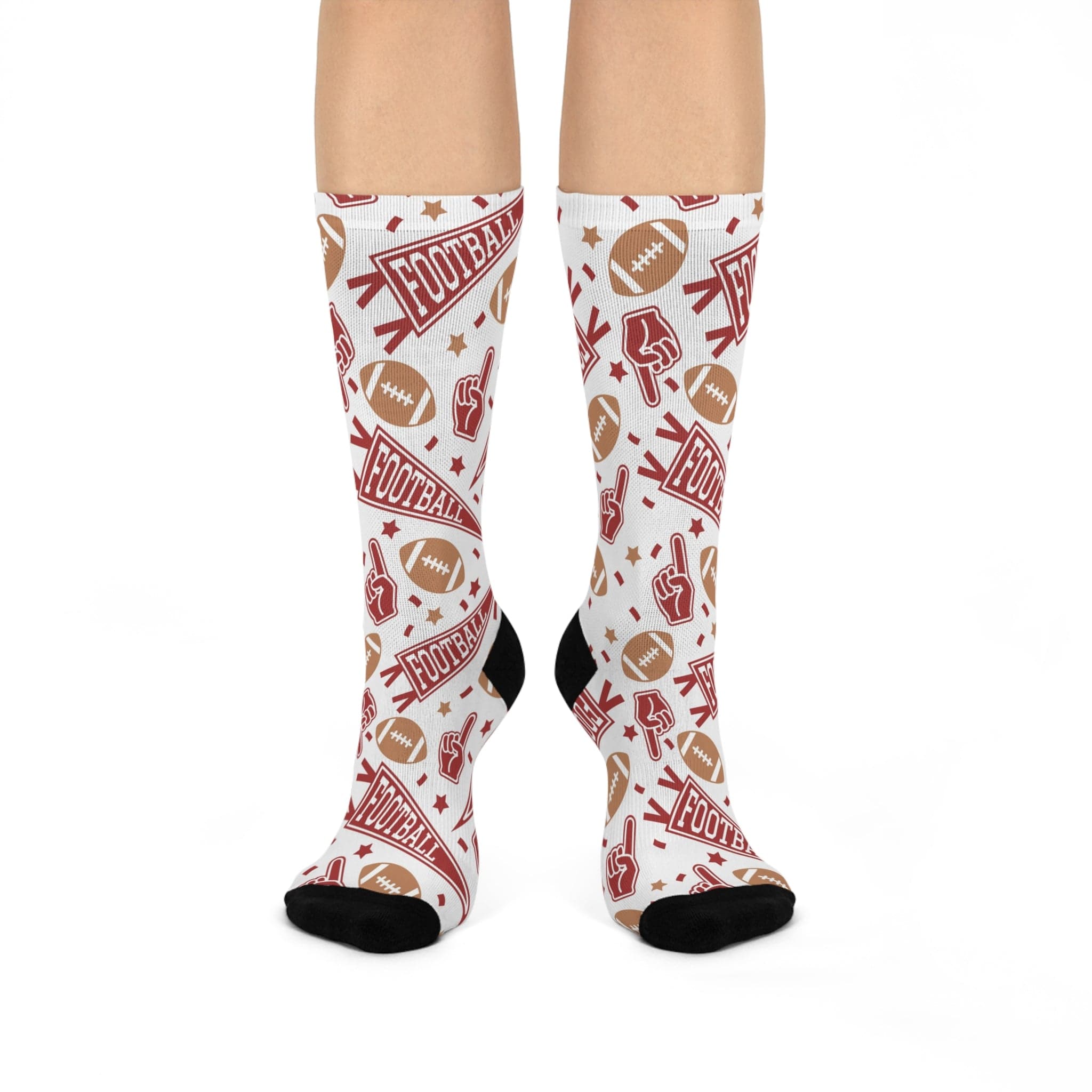 Cushioned Football Pattern Socks - Hooray