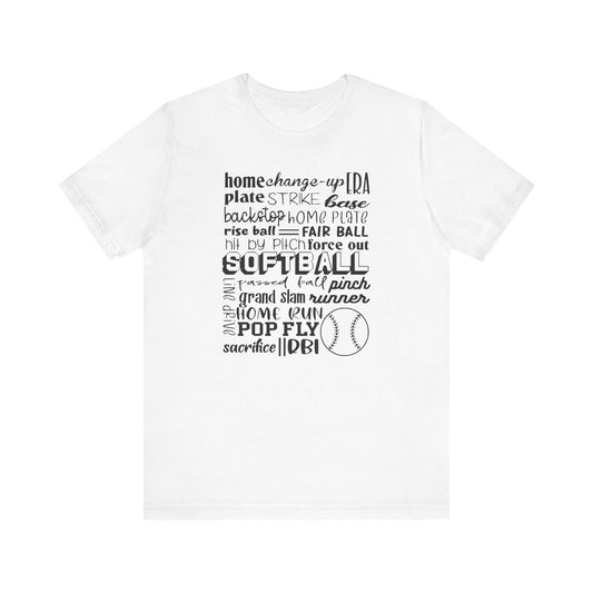 Softball Word Art T-Shirt - Hooray