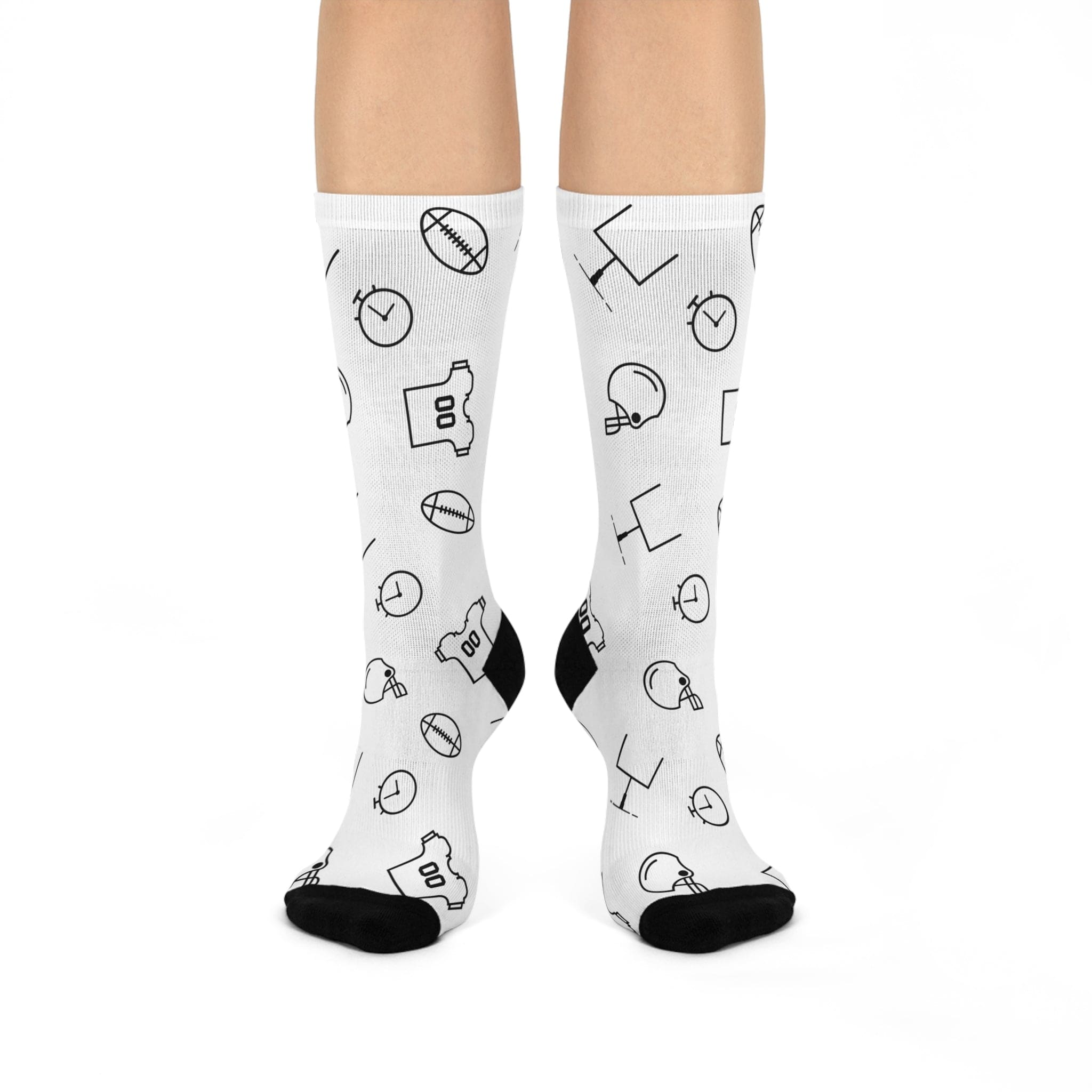 Cushioned B&W Drawing - Football Fans Socks | Hooray