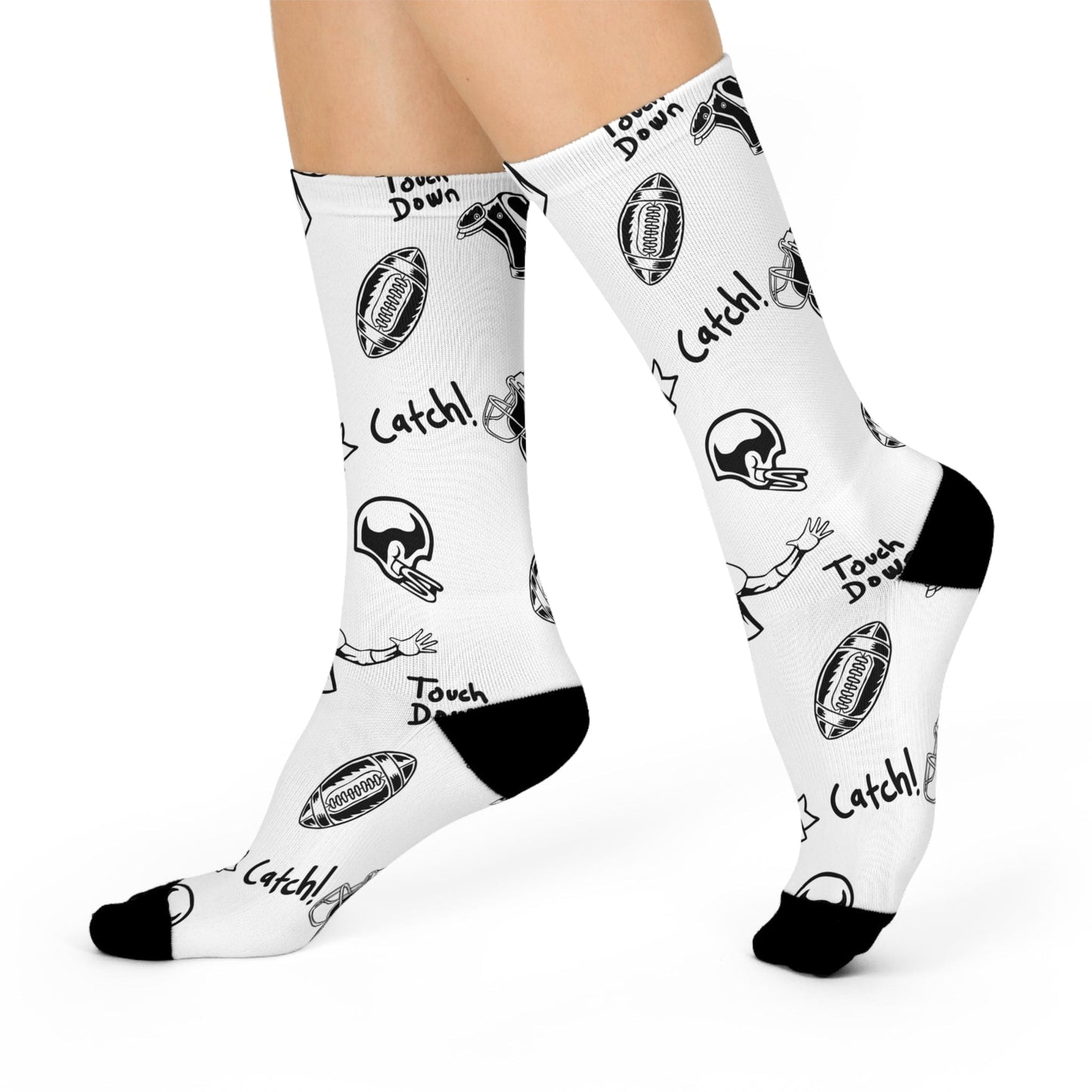 Cushioned Sketch Football Fan Socks - Hooray