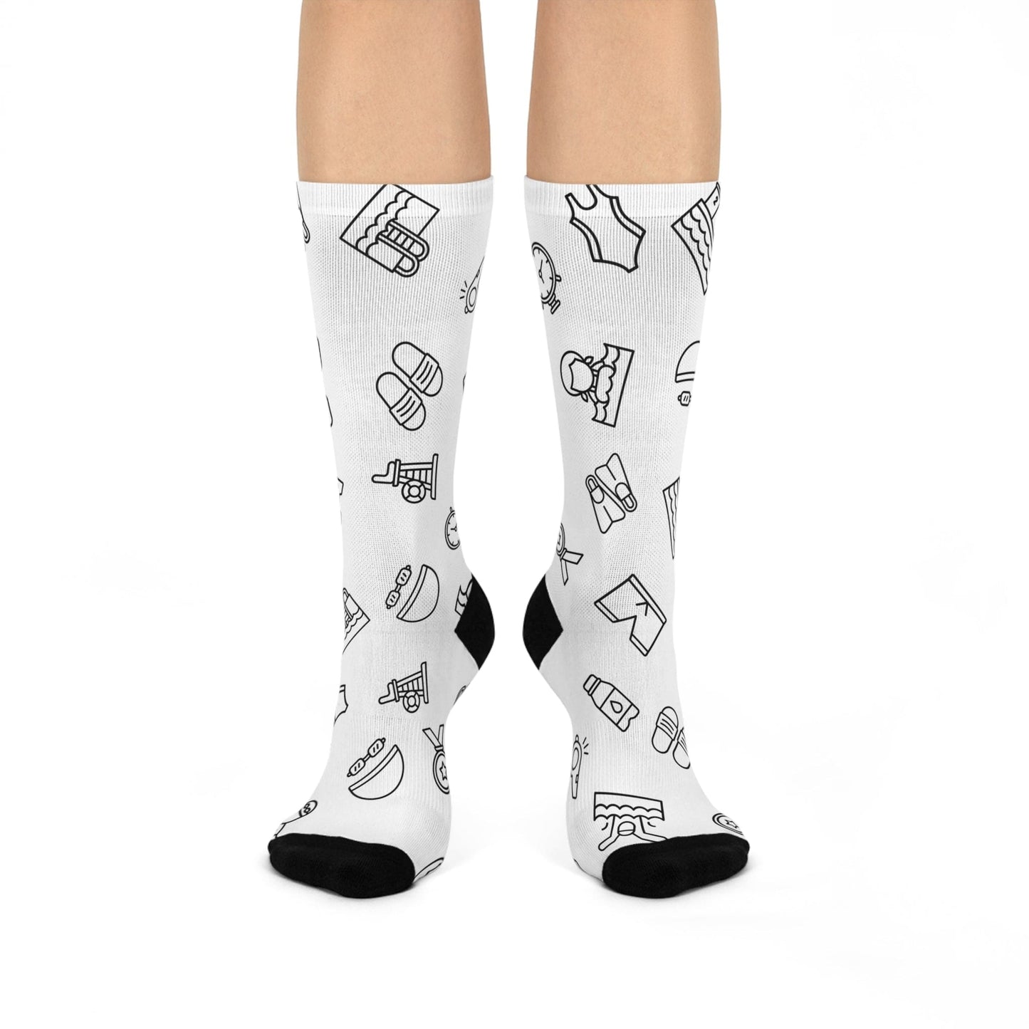 Cushioned Crew Swimming Fan Socks - Hooray