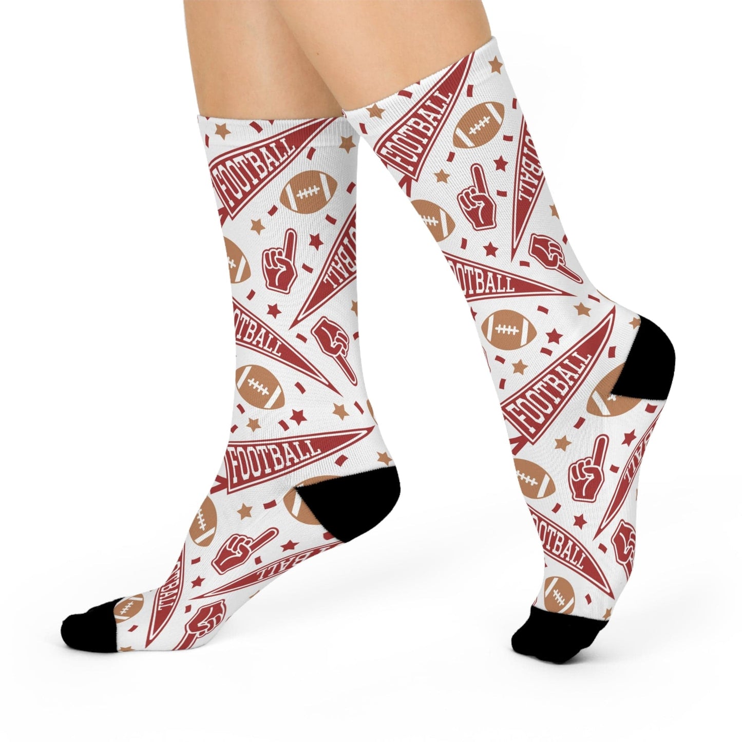 Cushioned Football Pattern Socks - Hooray