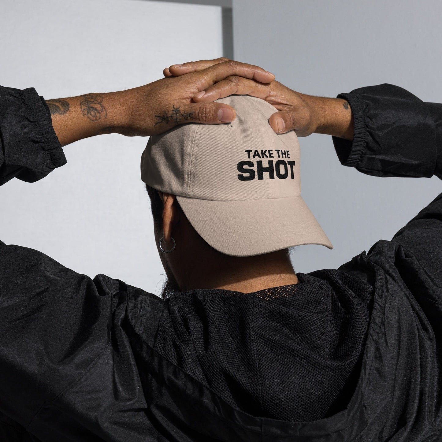 Take the Shot Unisex Basketball Cap - Black Letters - Hooray